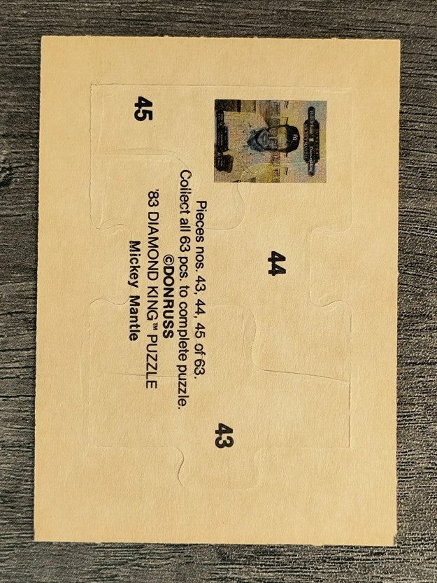 1983 Donruss Mickey Mantle Puzzle #43 Mantle Puzzle 43-45