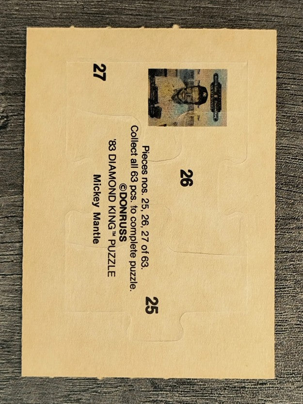 1983 Donruss Mickey Mantle Puzzle #25 Mantle Puzzle 25-27