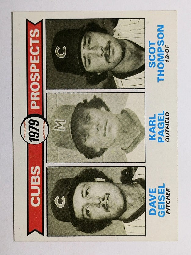 1979 Topps #716 Dave Geisel RC/Karl Pagel RC/Scot Thompson RC (EXMT)
