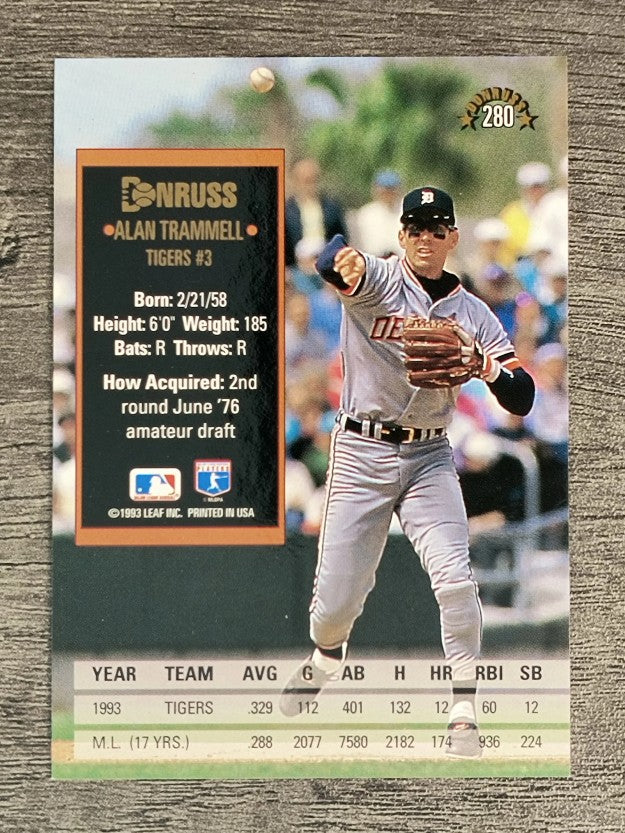 1994 Donruss #280 Alan Trammell