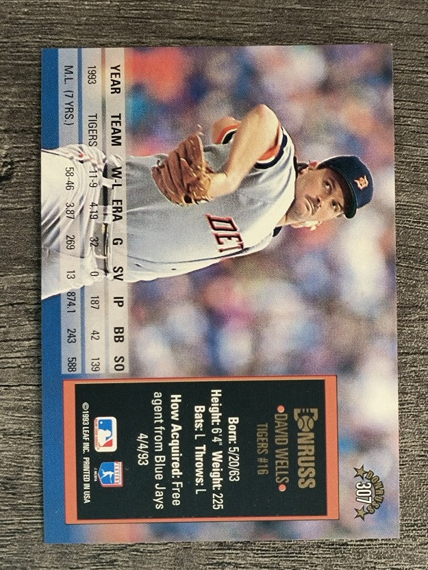 1994 Donruss #307 David Wells