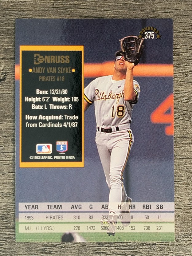 1994 Donruss #375 Andy Van Slyke