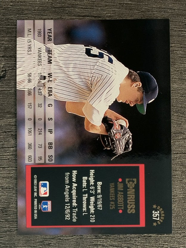 1994 Donruss #357 Jim Abbott