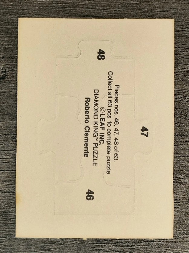 1987 Donruss Roberto Clemente Puzzle #46 Clemente Puzzle 46-48