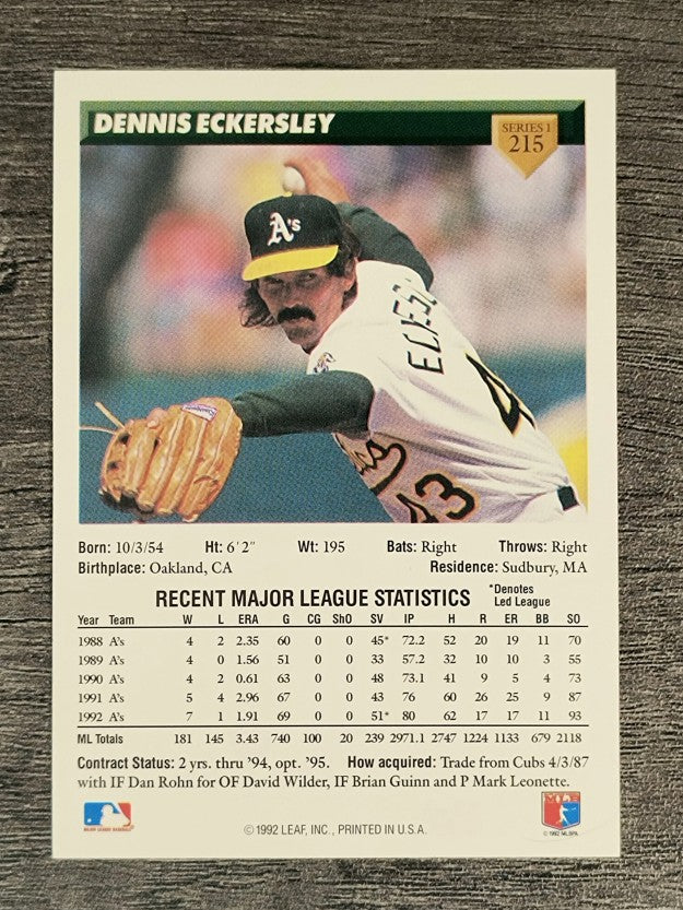 1993 Donruss #215 Dennis Eckersley