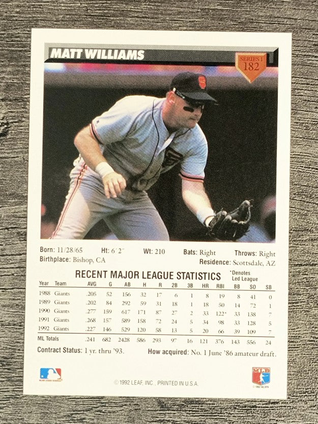 1993 Donruss #182 Matt Williams
