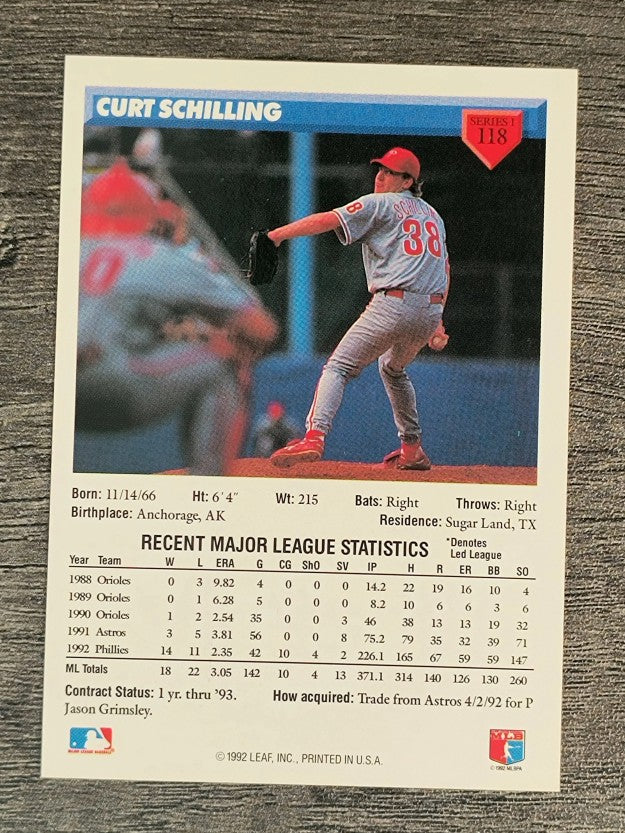 1993 Donruss #118 Curt Schilling