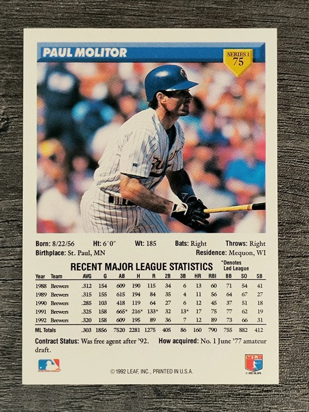 1993 Donruss #75 Paul Molitor