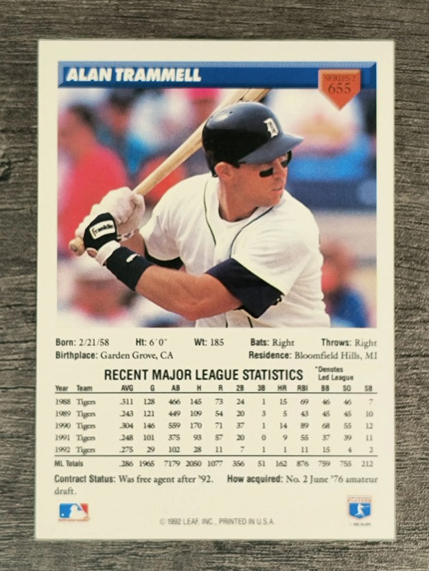 1993 Donruss #655 Alan Trammell