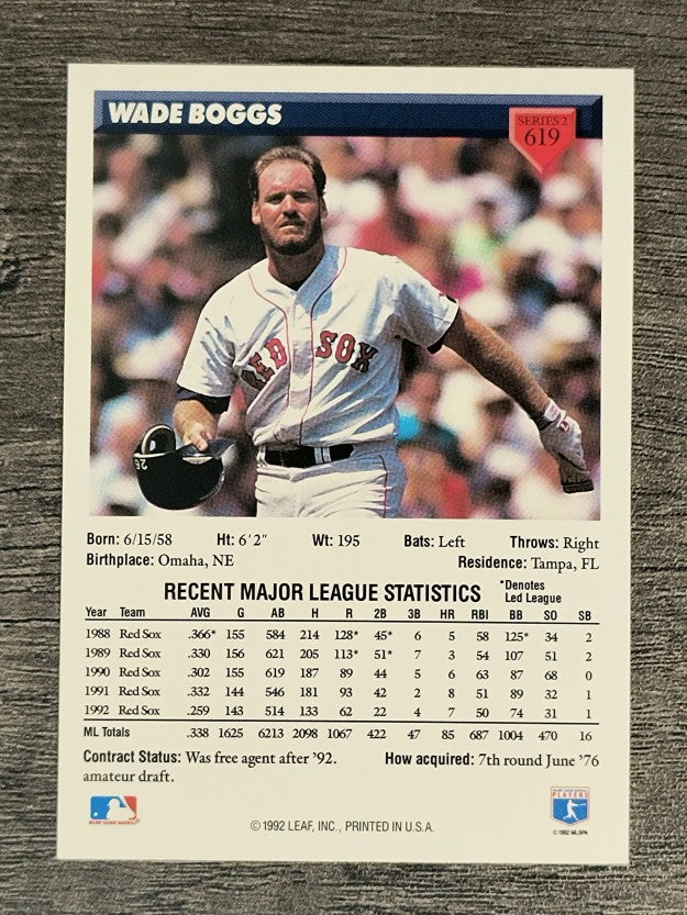 1993 Donruss #619 Wade Boggs