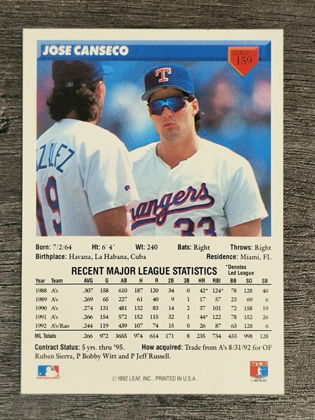 1993 Donruss #159 Jose Canseco