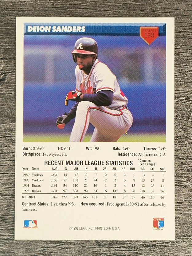 1993 Donruss #158 Deion Sanders