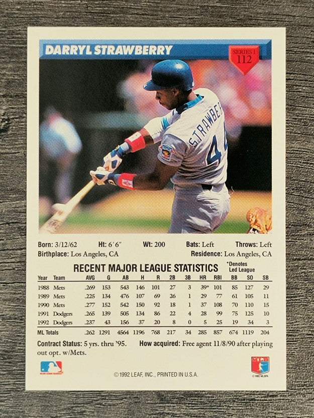 1993 Donruss #112 Darryl Strawberry