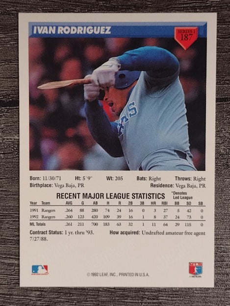 1993 Donruss #187 Ivan Rodriguez