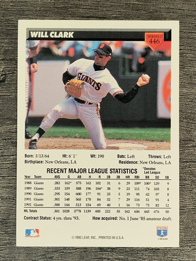 1993 Donruss #446 Will Clark