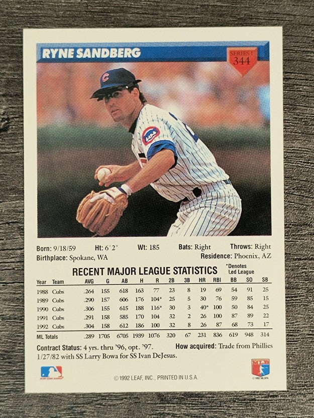 1993 Donruss #344 Ryne Sandberg