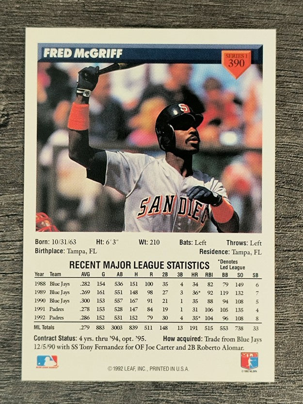 1993 Donruss #390 Fred McGriff