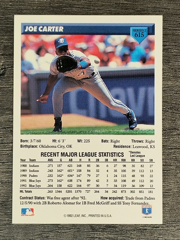 1993 Donruss #615 Joe Carter