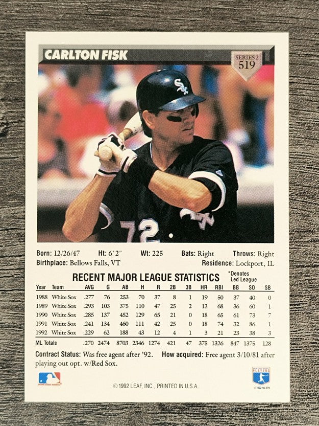1993 Donruss #519 Carlton Fisk