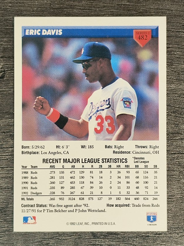 1993 Donruss #482 Eric Davis