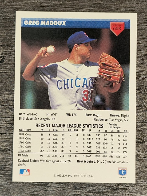 1993 Donruss #608 Greg Maddux