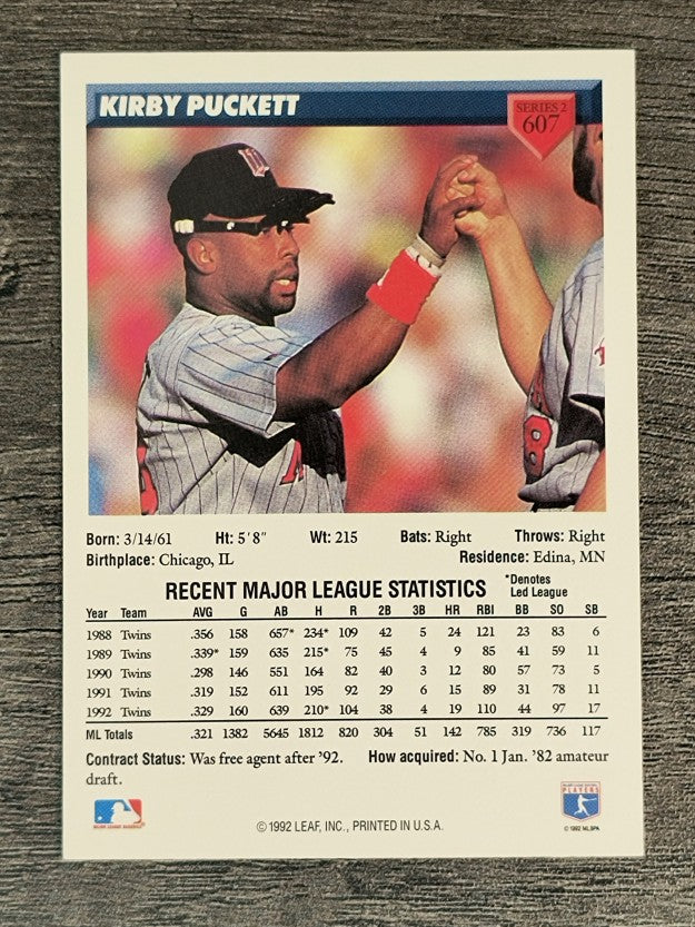 1993 Donruss #607 Kirby Puckett