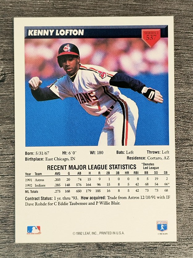 1993 Donruss #537 Kenny Lofton