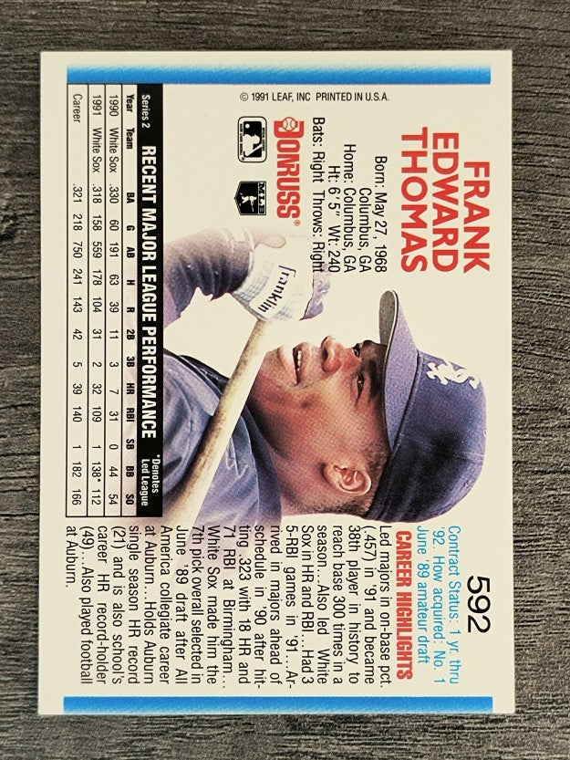 1992 Donruss #592 Frank Thomas