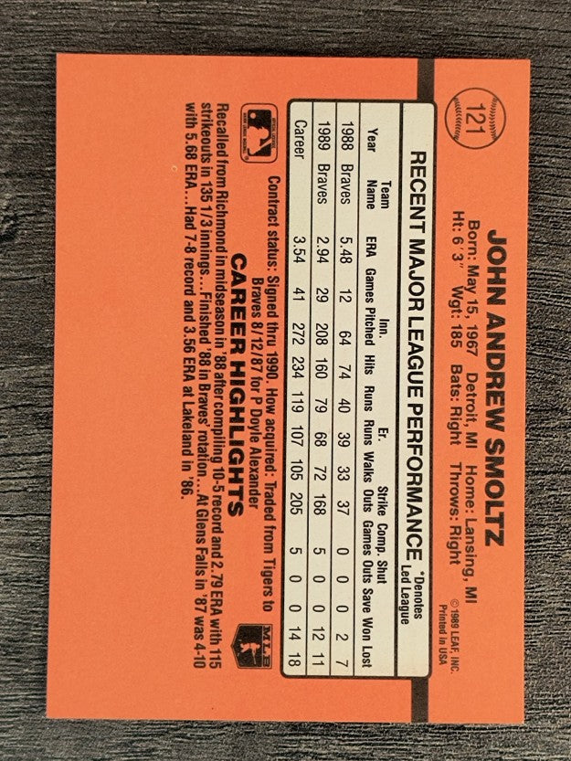 1990 Donruss #121 John Smoltz