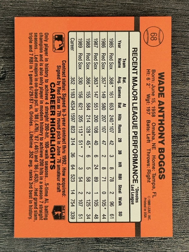 1990 Donruss #68 Wade Boggs