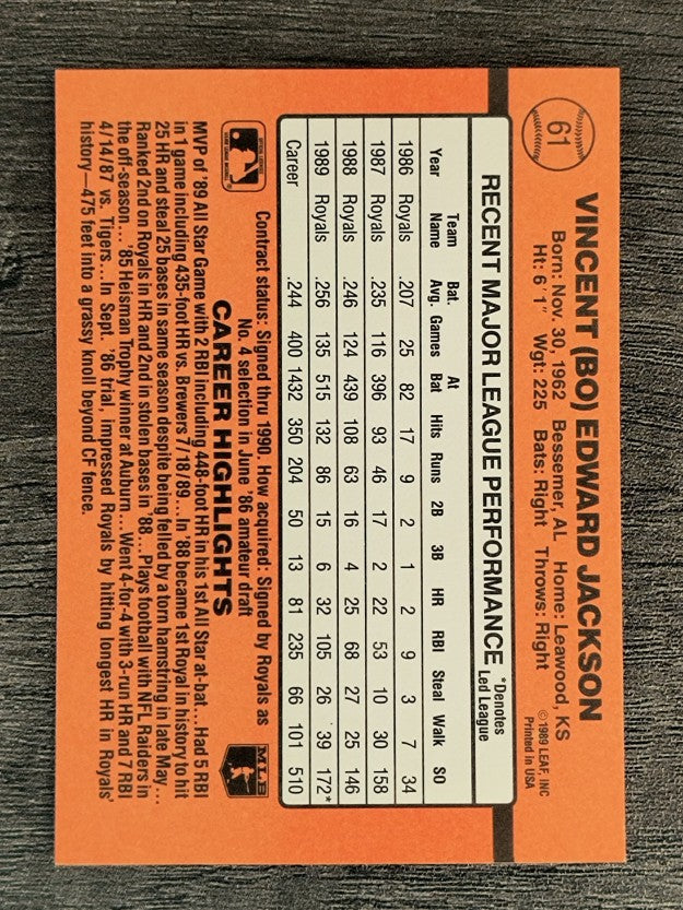 1990 Donruss #61 Bo Jackson