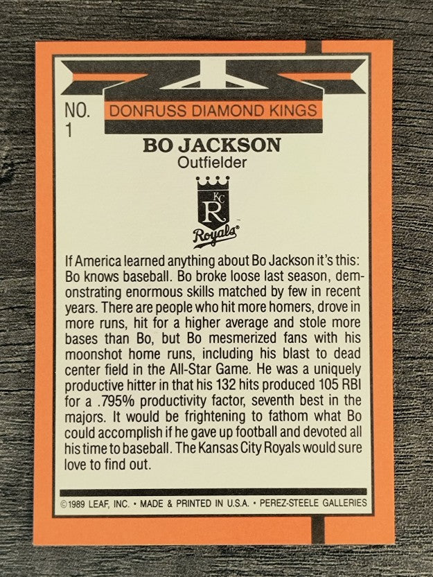 1990 Donruss #1 Bo Jackson DK