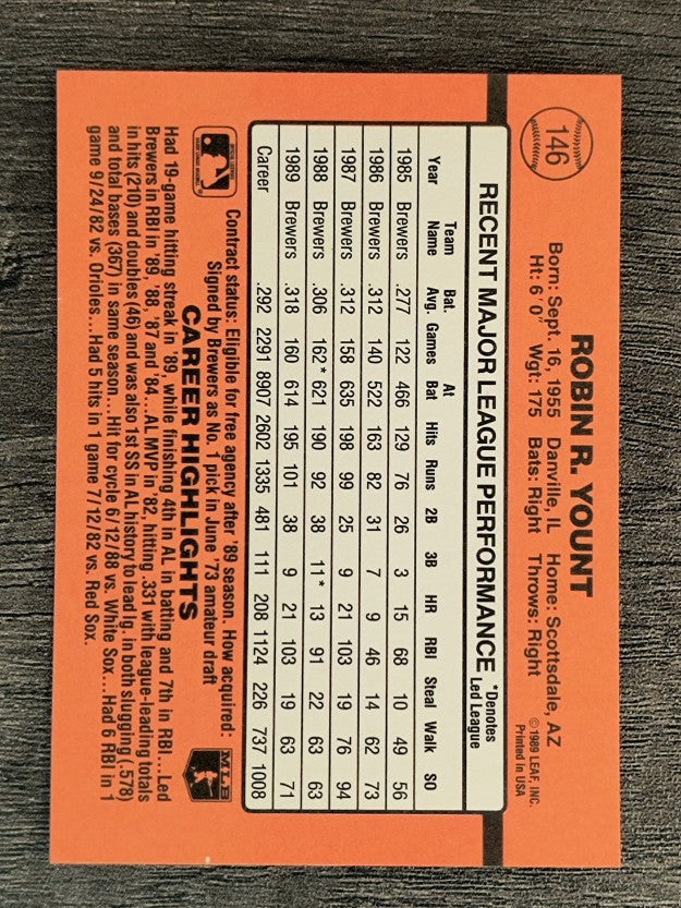 1990 Donruss #146 Robin Yount