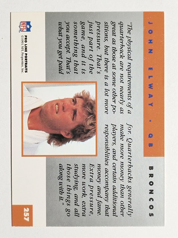 1991 Pro Line Portraits #257 John Elway