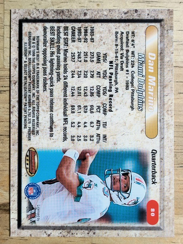 1998 Bowman's Best #80 Dan Marino
