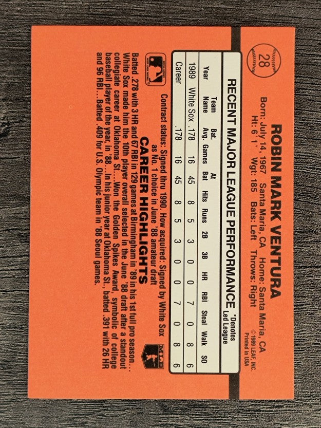 1990 Donruss #28 Robin Ventura