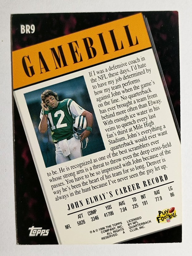 1996 Topps Broadway's Reviews #BR9 John Elway