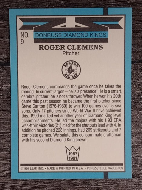 1991 Donruss #9 Roger Clemens DK