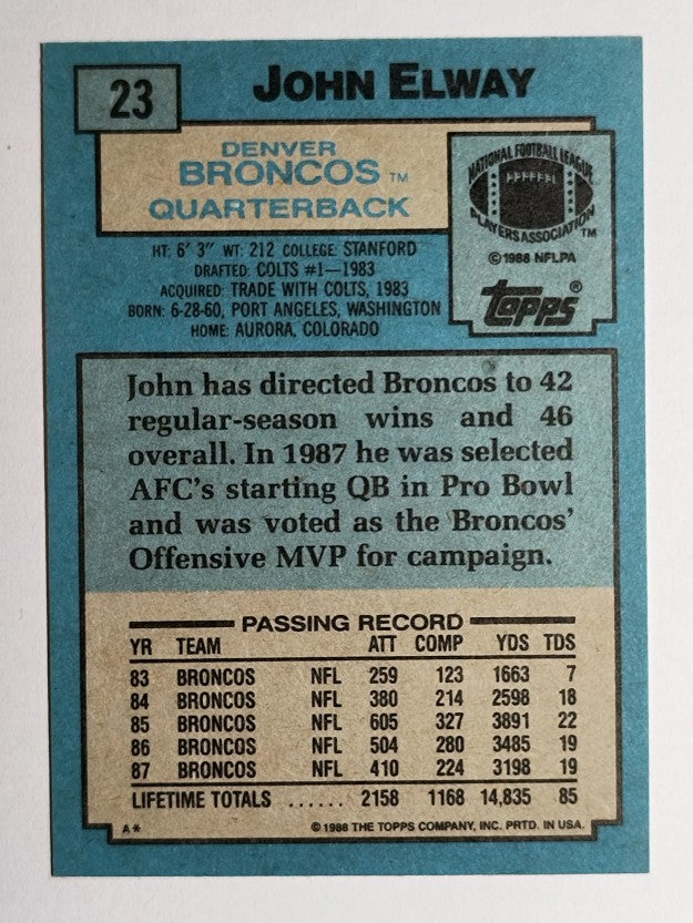 1988 Topps #23 John Elway AP