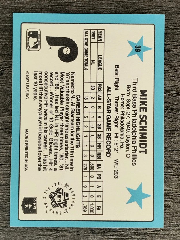 1988 Donruss All-Stars #39 Mike Schmidt