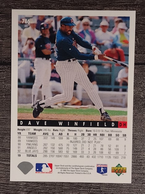 1993 Upper Deck #786 Dave Winfield