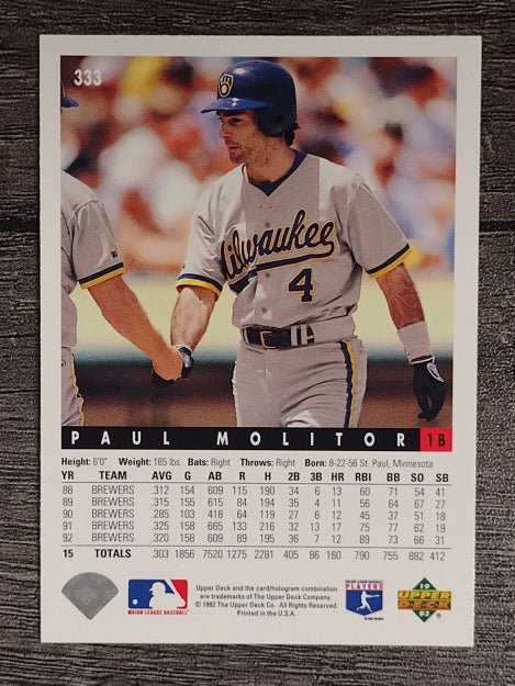 1993 Upper Deck #333 Paul Molitor