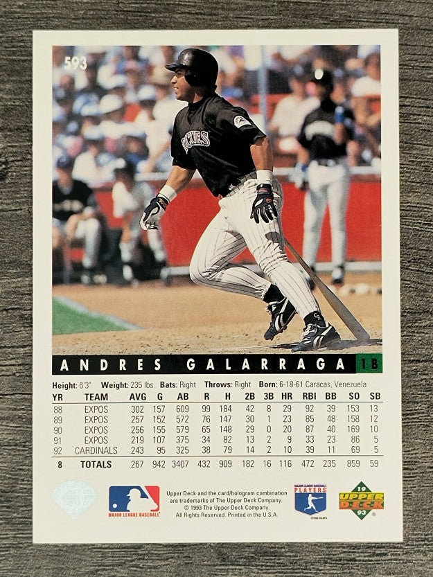 1993 Upper Deck #593 Andres Galarraga