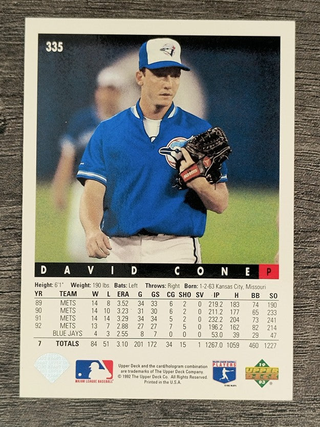 1993 Upper Deck #335 David Cone