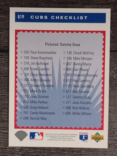1993 Upper Deck #819 Sammy Sosa TC