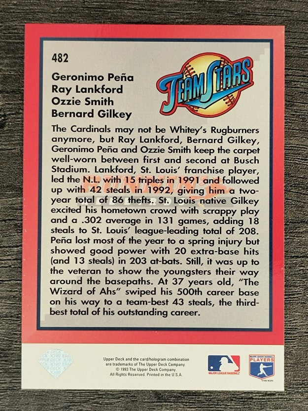 1993 Upper Deck #482 Ozzie Smith/Redbirds