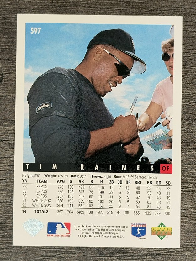 1993 Upper Deck #597 Tim Raines