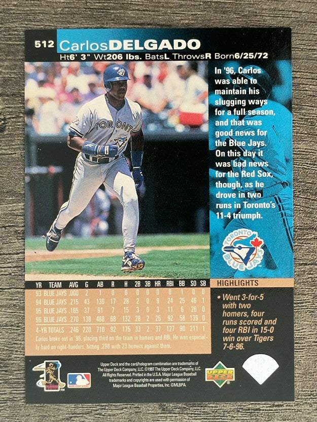 1997 Upper Deck #512 Carlos Delgado