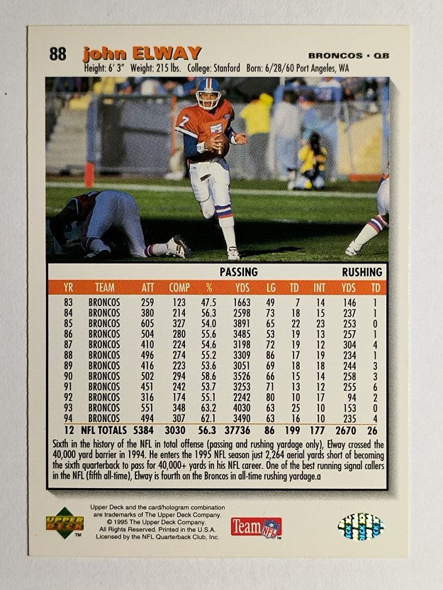 1995 Collector's Choice Player's Club #88 John Elway