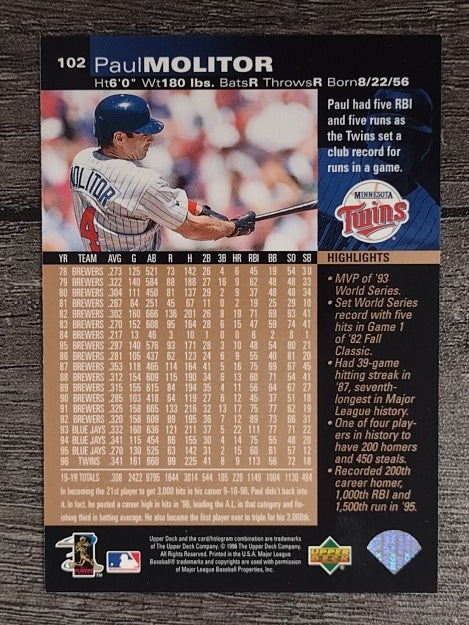 1997 Upper Deck #102 Paul Molitor
